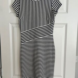 Stripped midi dress